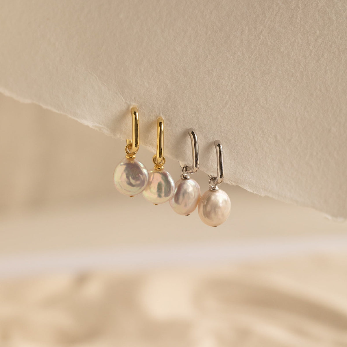 Bridget pearl hoops