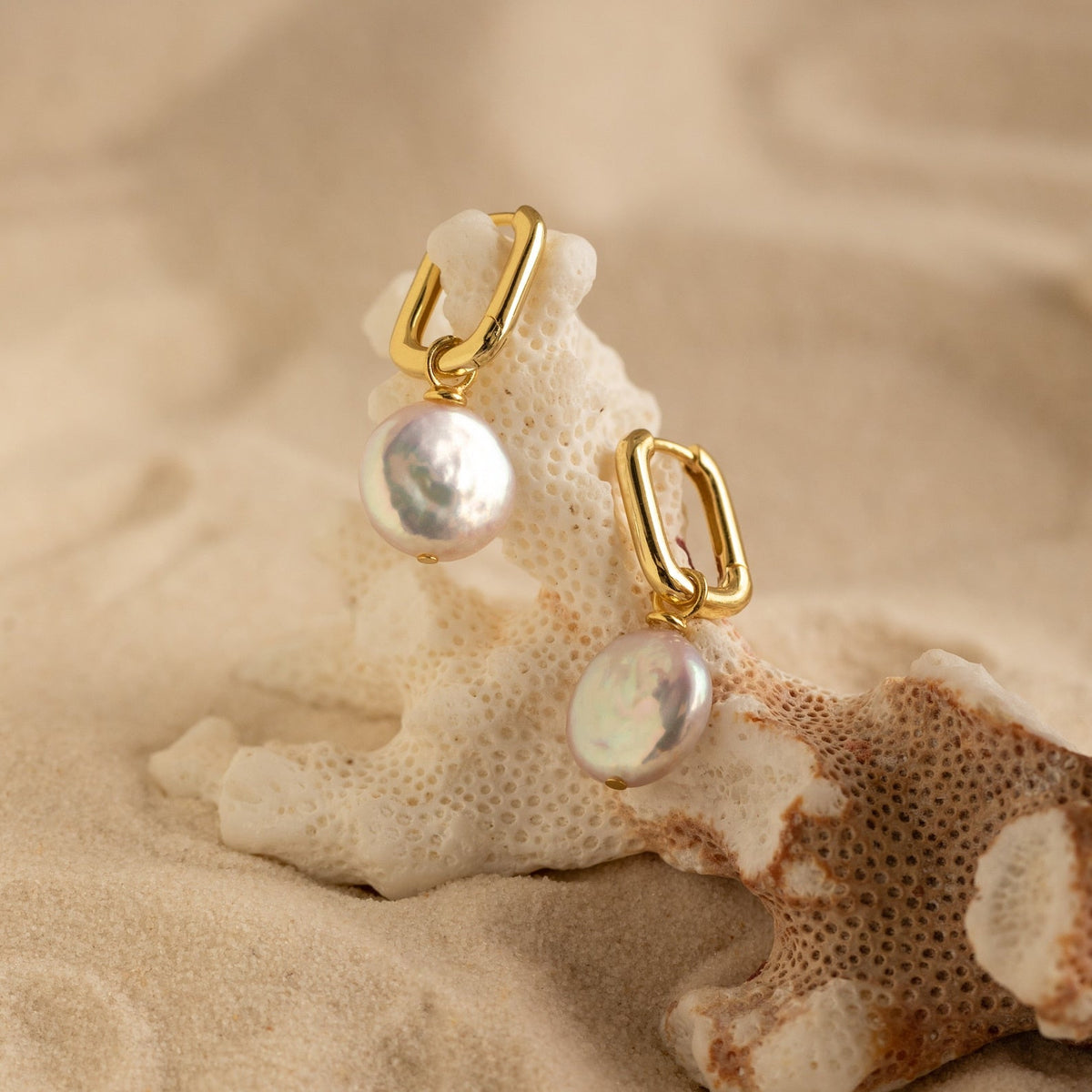 Bridget pearl hoops
