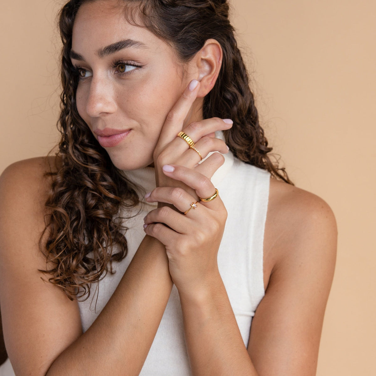 Citrine emerald-cut ring