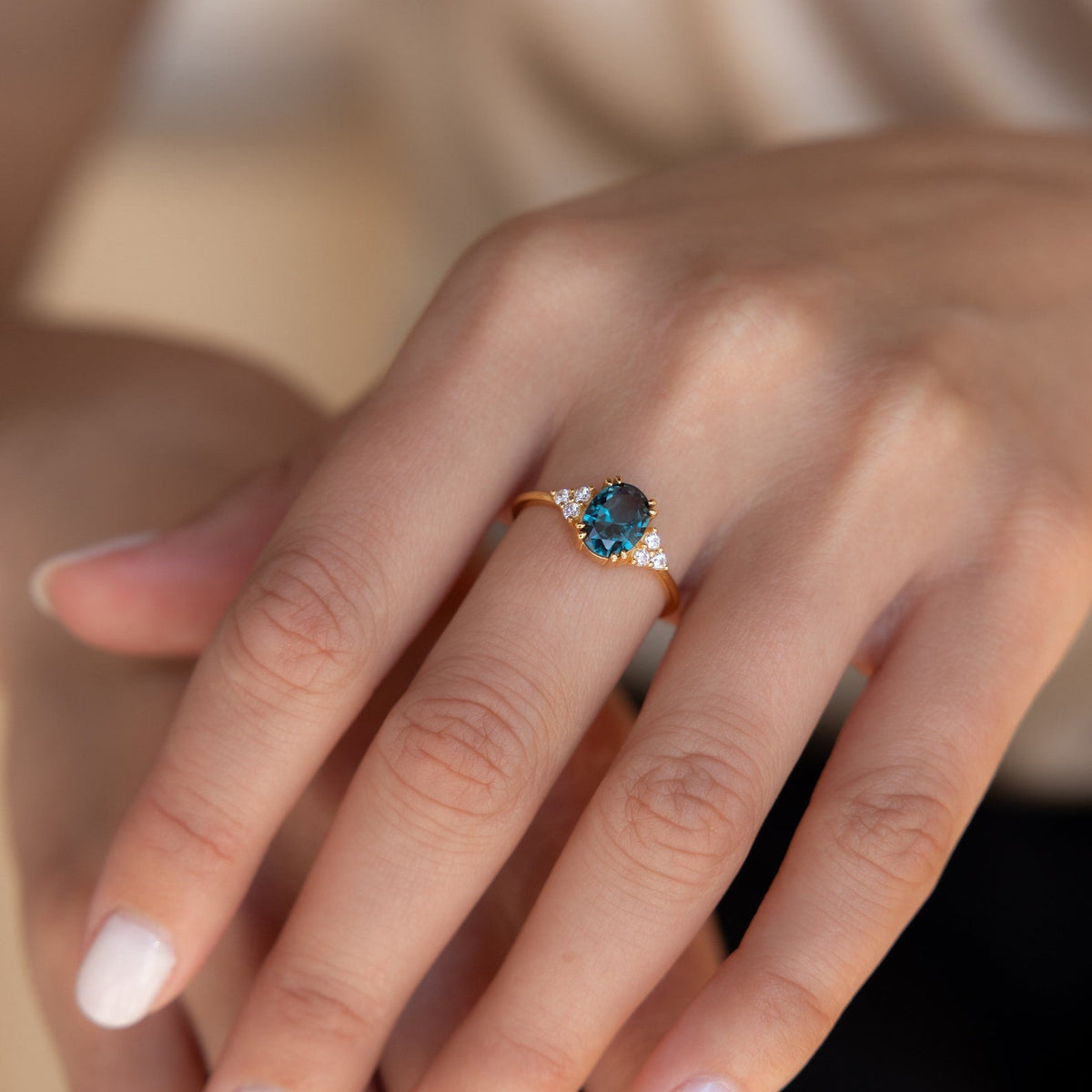 Elizabeth blue topaz ring