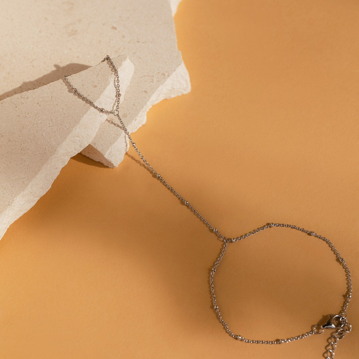 Beaded hand chain bracelet