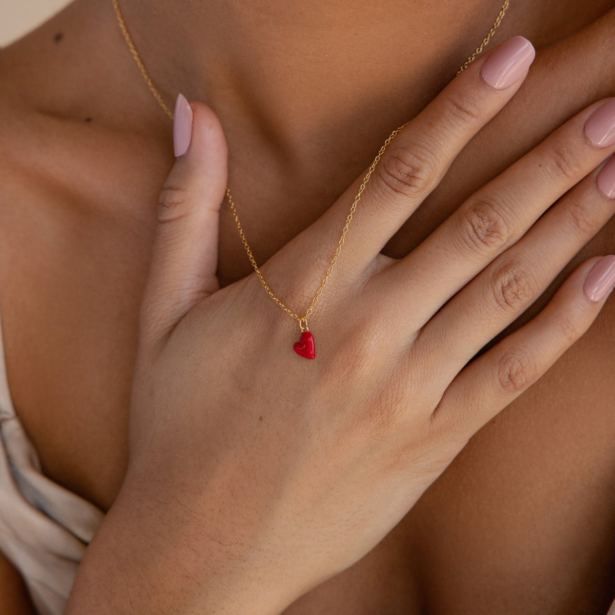 Little red heart necklace