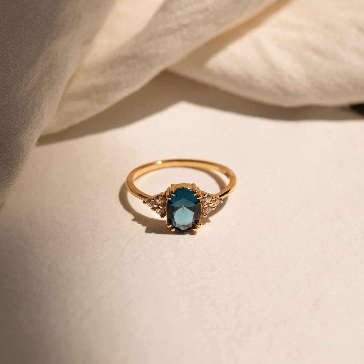 Elizabeth blue topaz ring