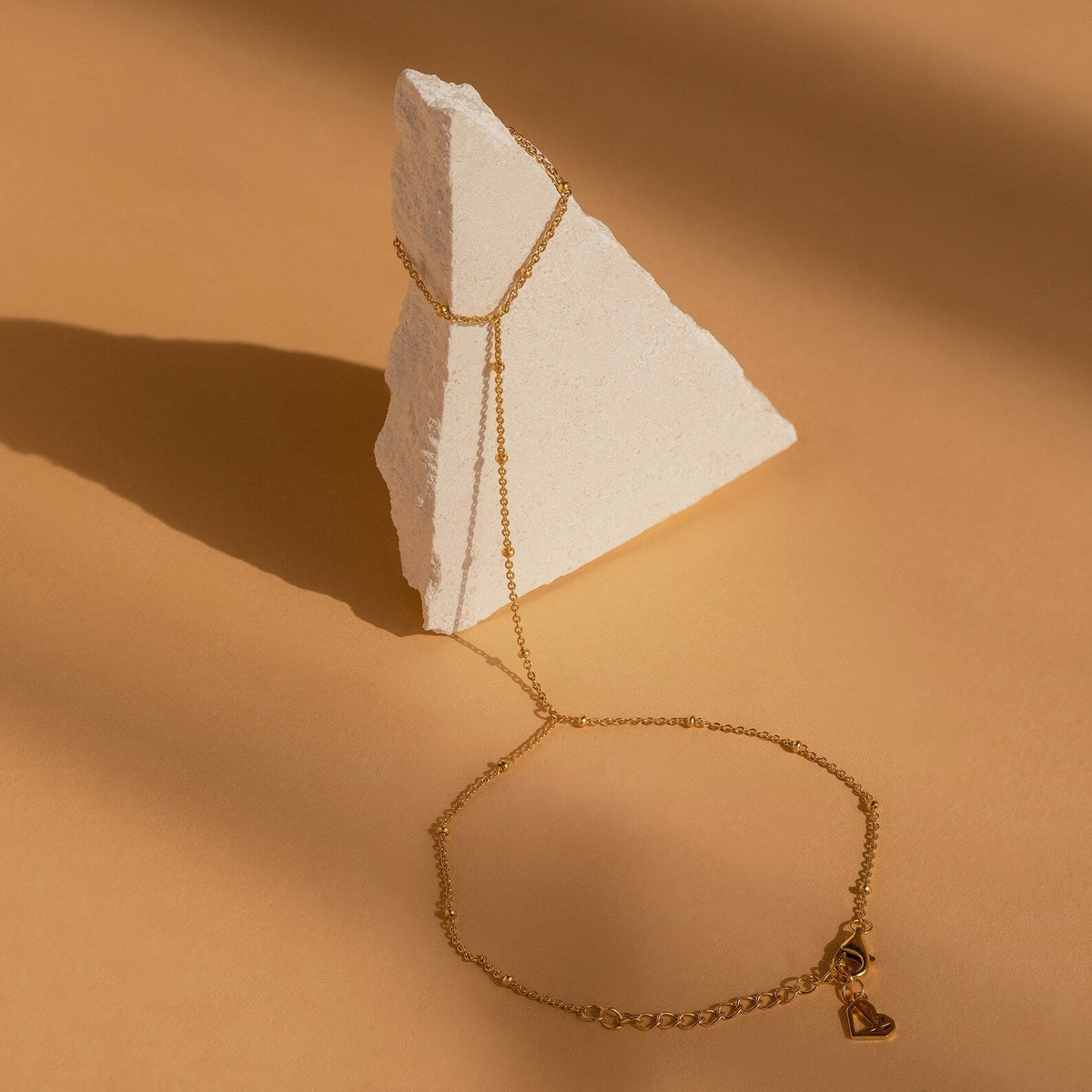 Beaded hand chain bracelet