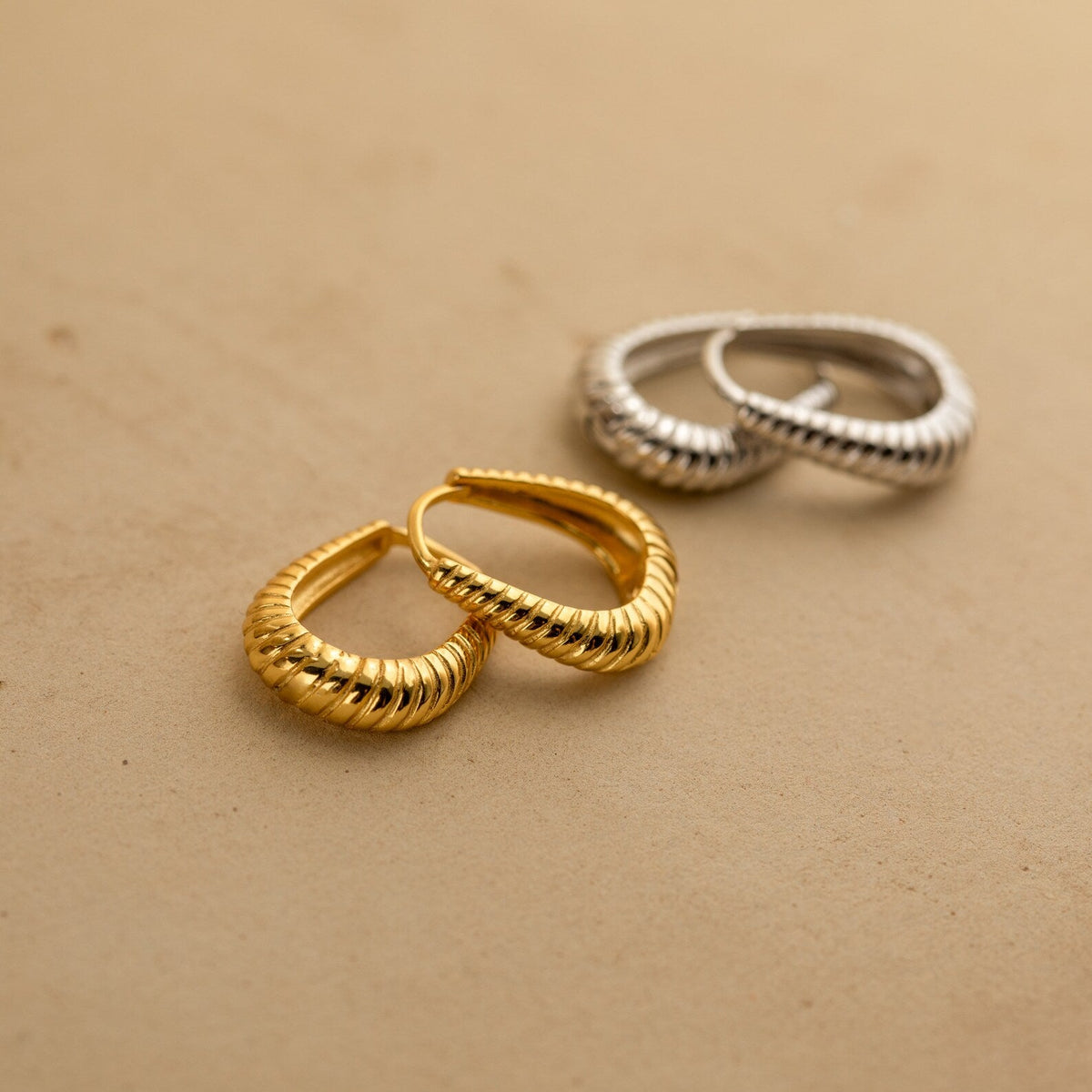 Bold ribbed hoops