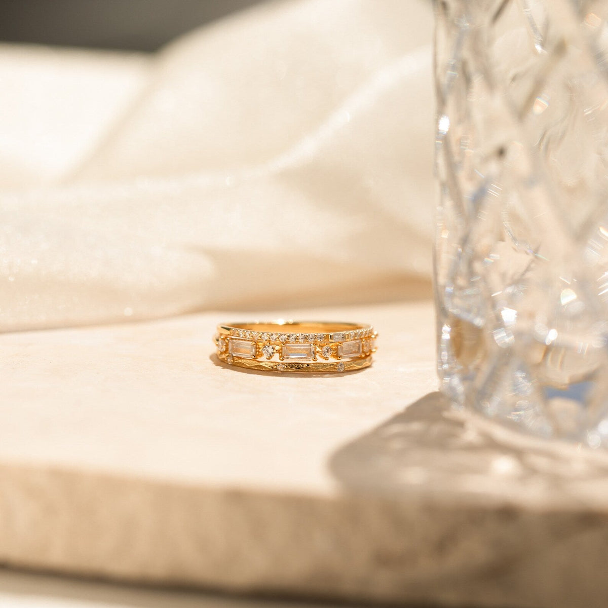 Diamond stacking ring set
