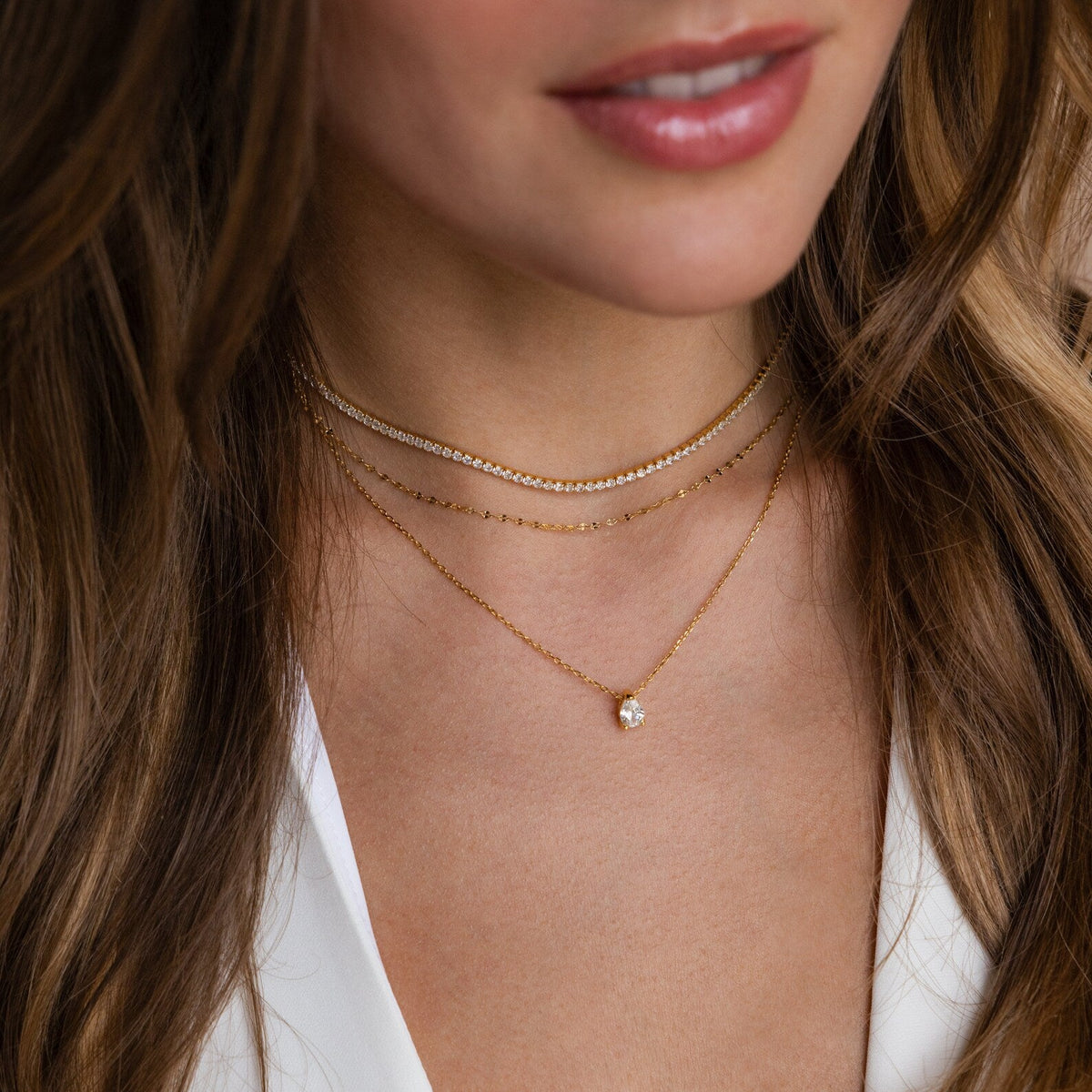 Diamond tennis choker necklace
