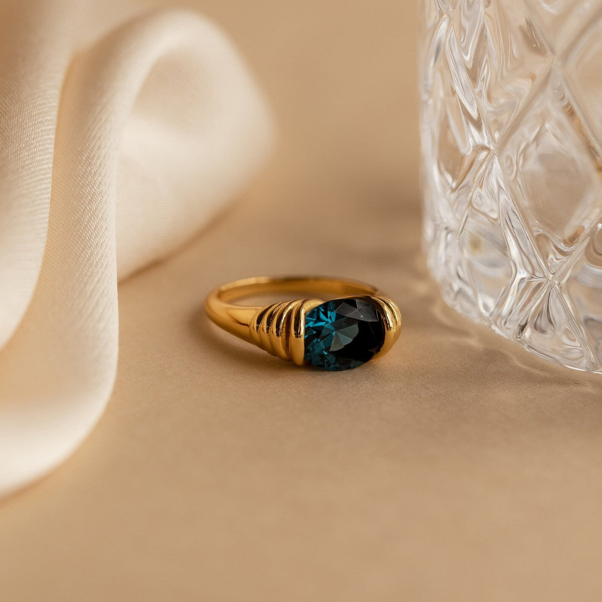 London blue signet ring