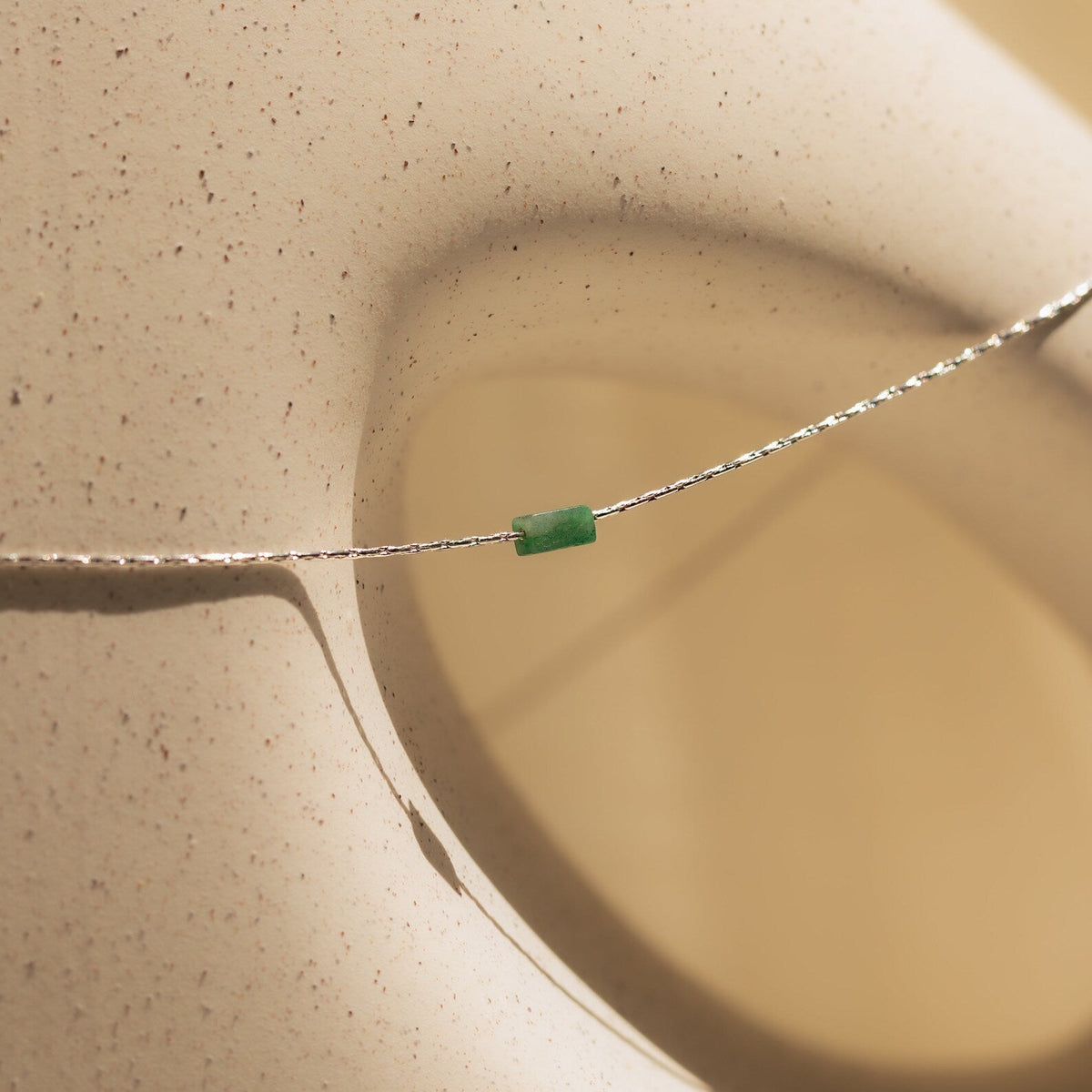 Dainty jade bar necklace