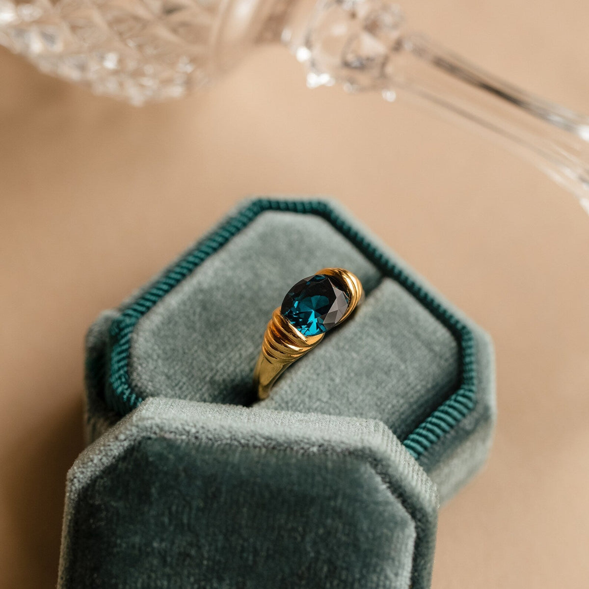London blue signet ring
