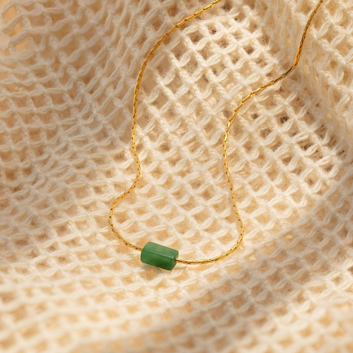 Dainty jade bar necklace