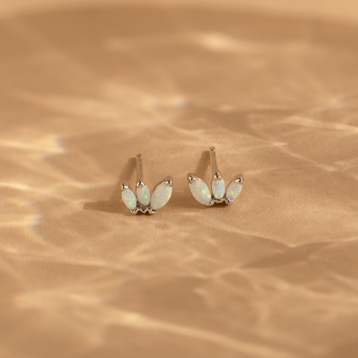 Opal marquise studs