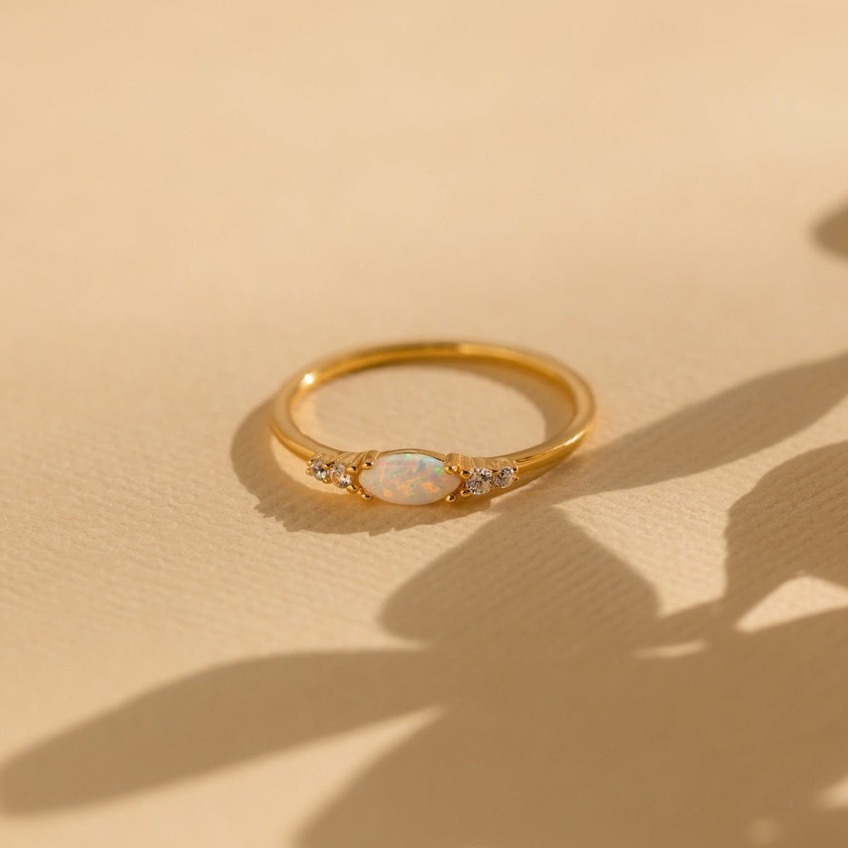 Marquise opal diamond ring