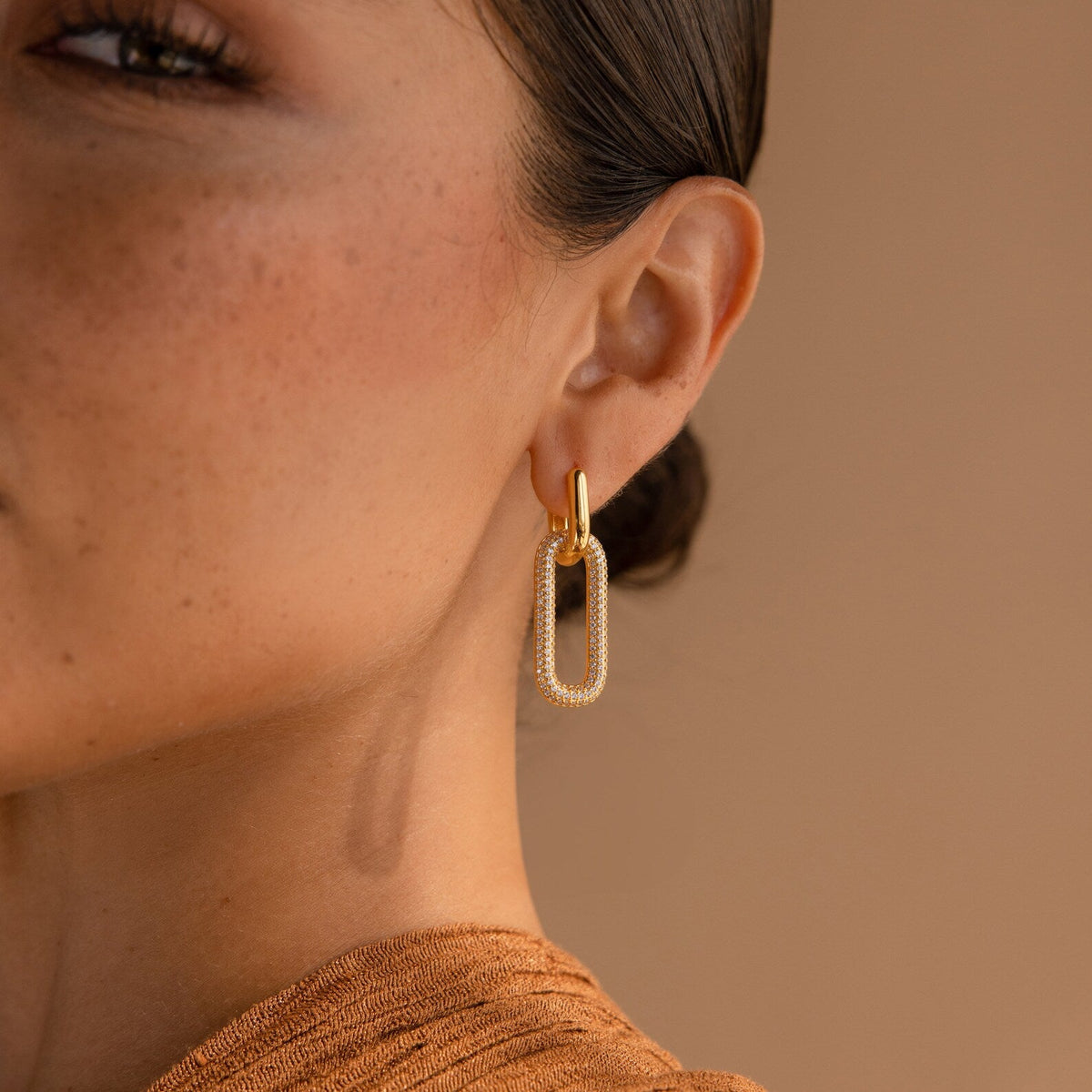 Pave link hoops 5