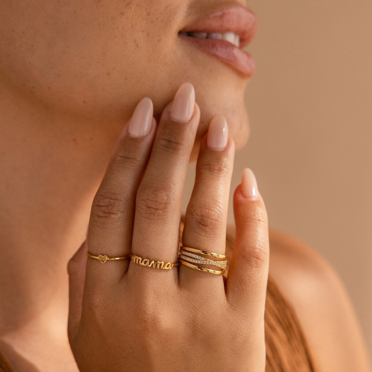 Dainty mama ring