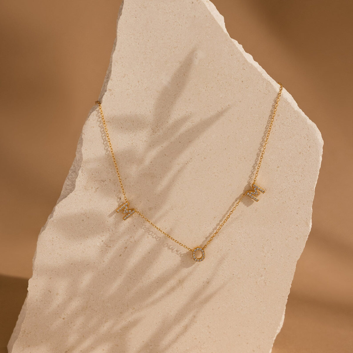 Pave mom necklace