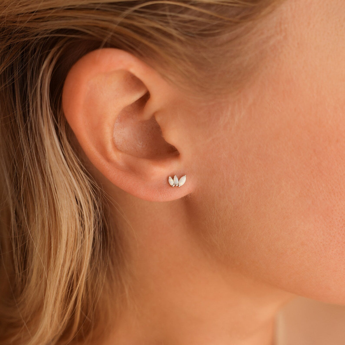 Opal marquise studs