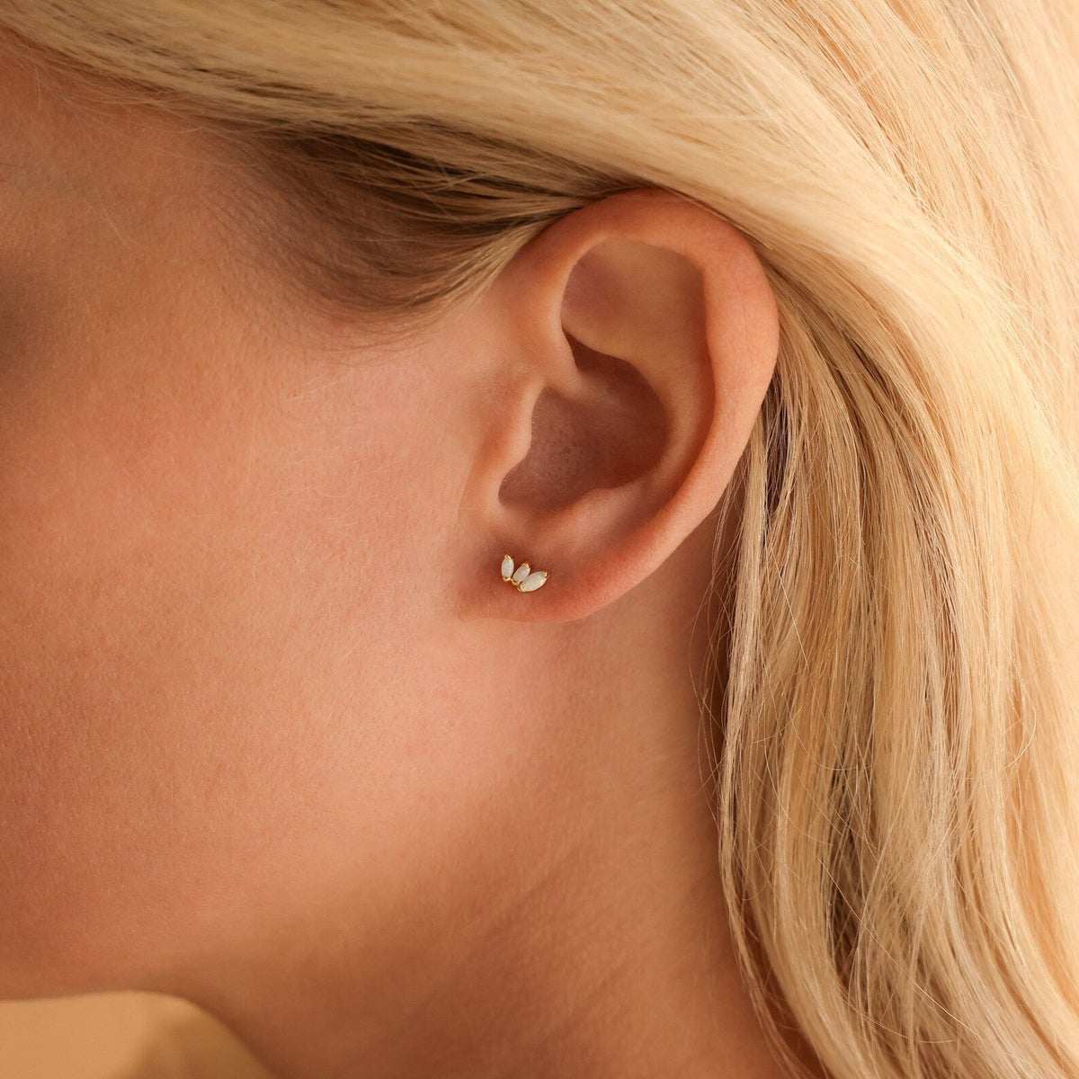 Opal marquise studs