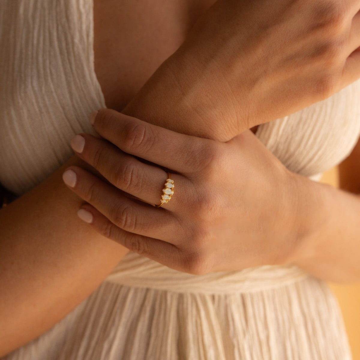 Marquise opal statement ring