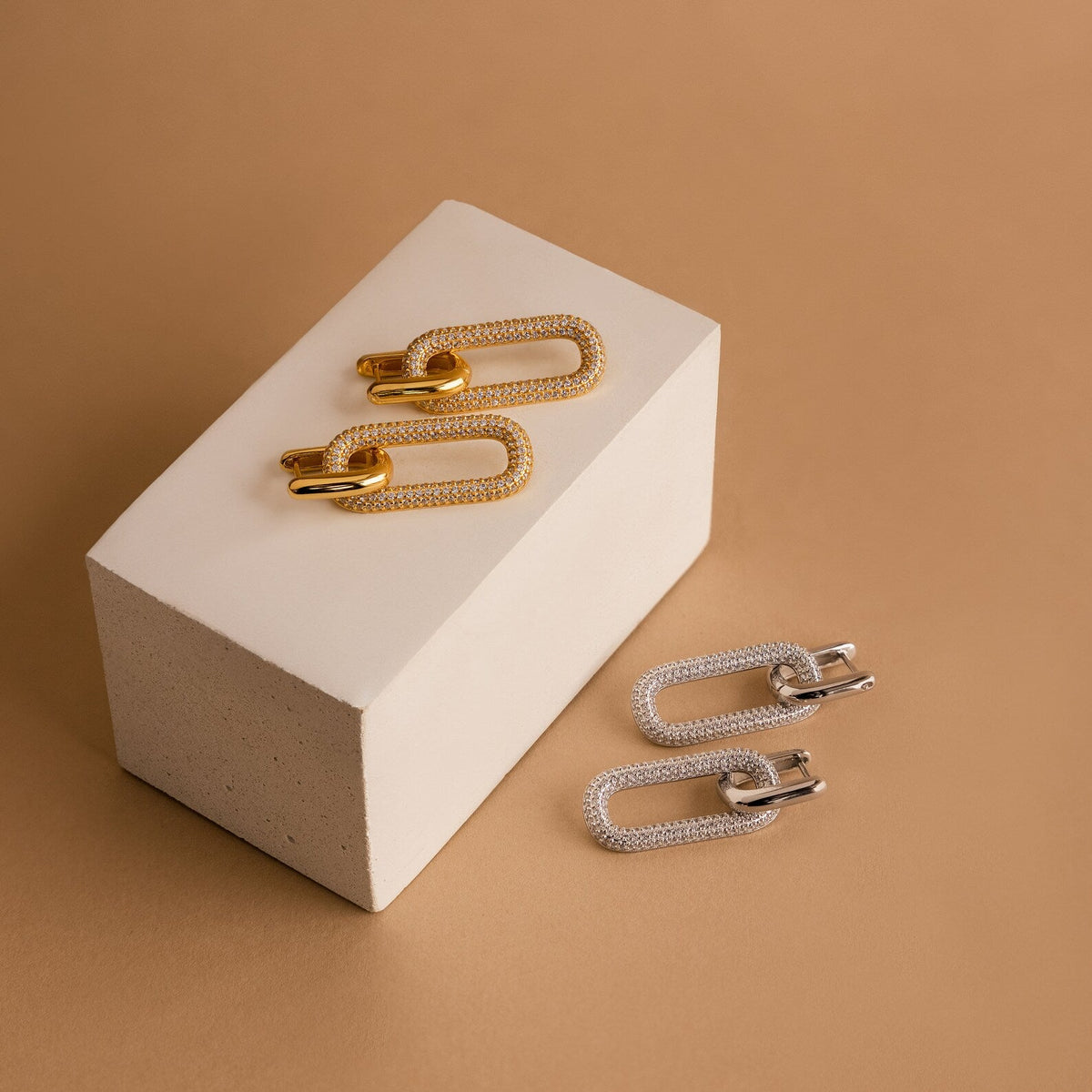 Pave link hoops 4