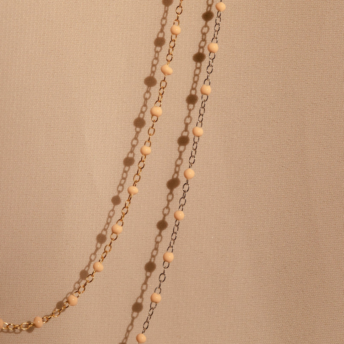Peach station necklace