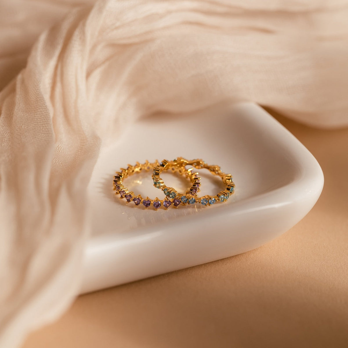 Aquamarine eternity ring