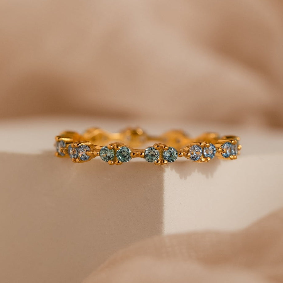 Aquamarine eternity ring