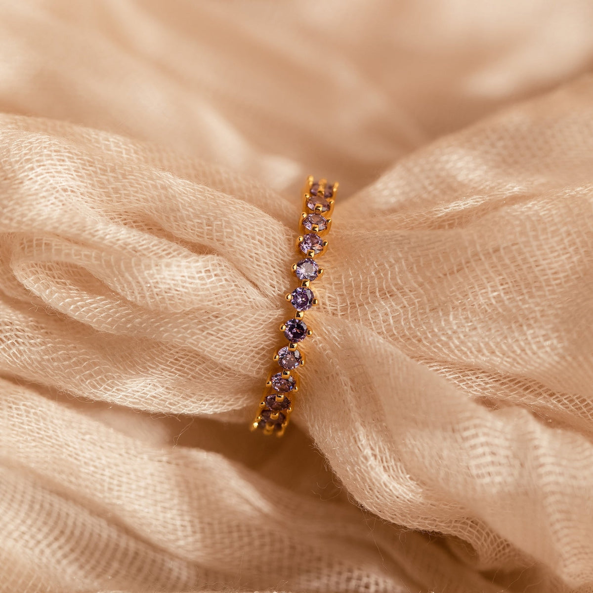 Amethyst eternity ring