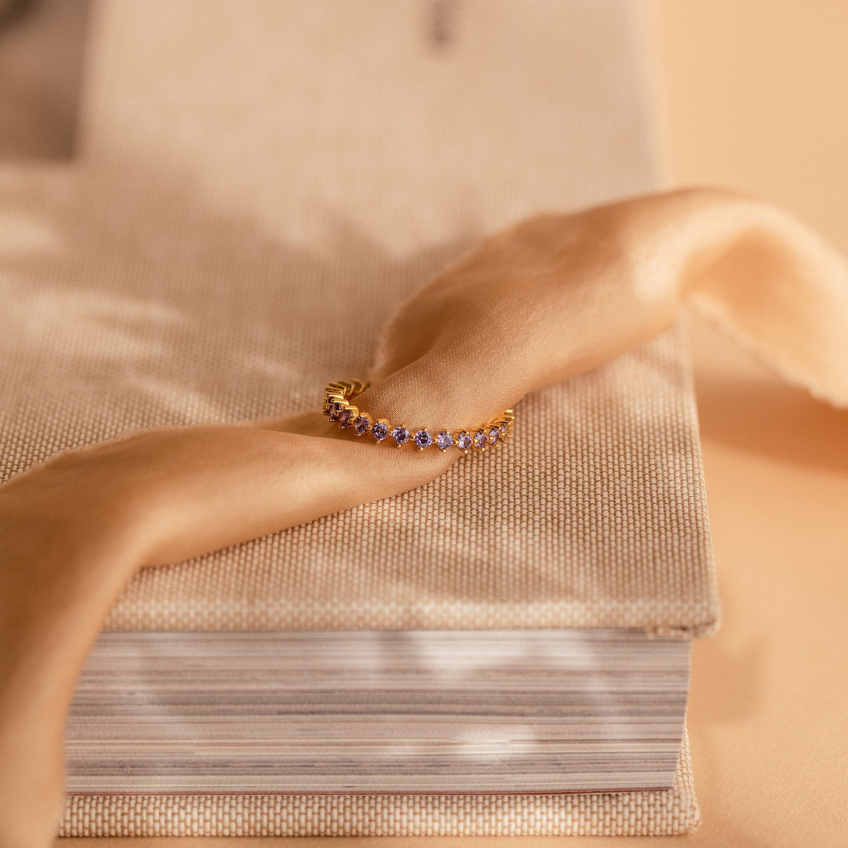 Amethyst eternity ring