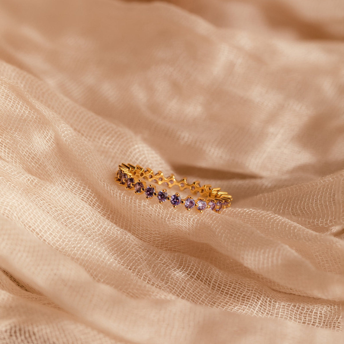 Amethyst eternity ring
