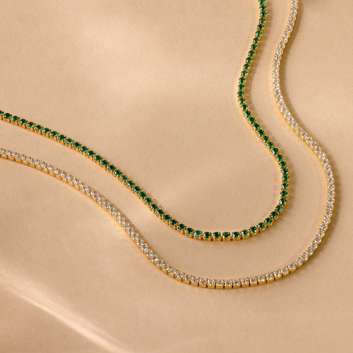 Emerald tennis choker necklace