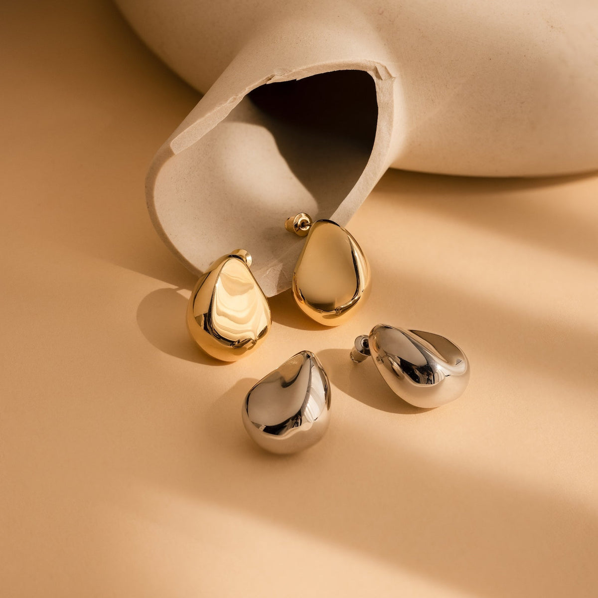 Bold teardrop studs