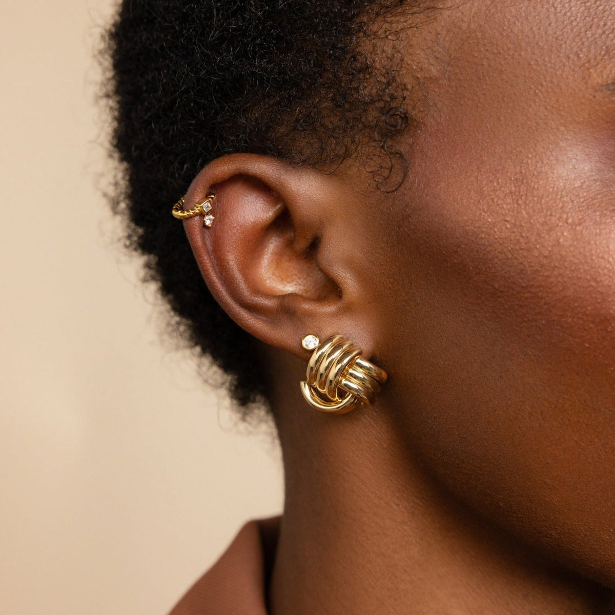 Bold triple knot studs