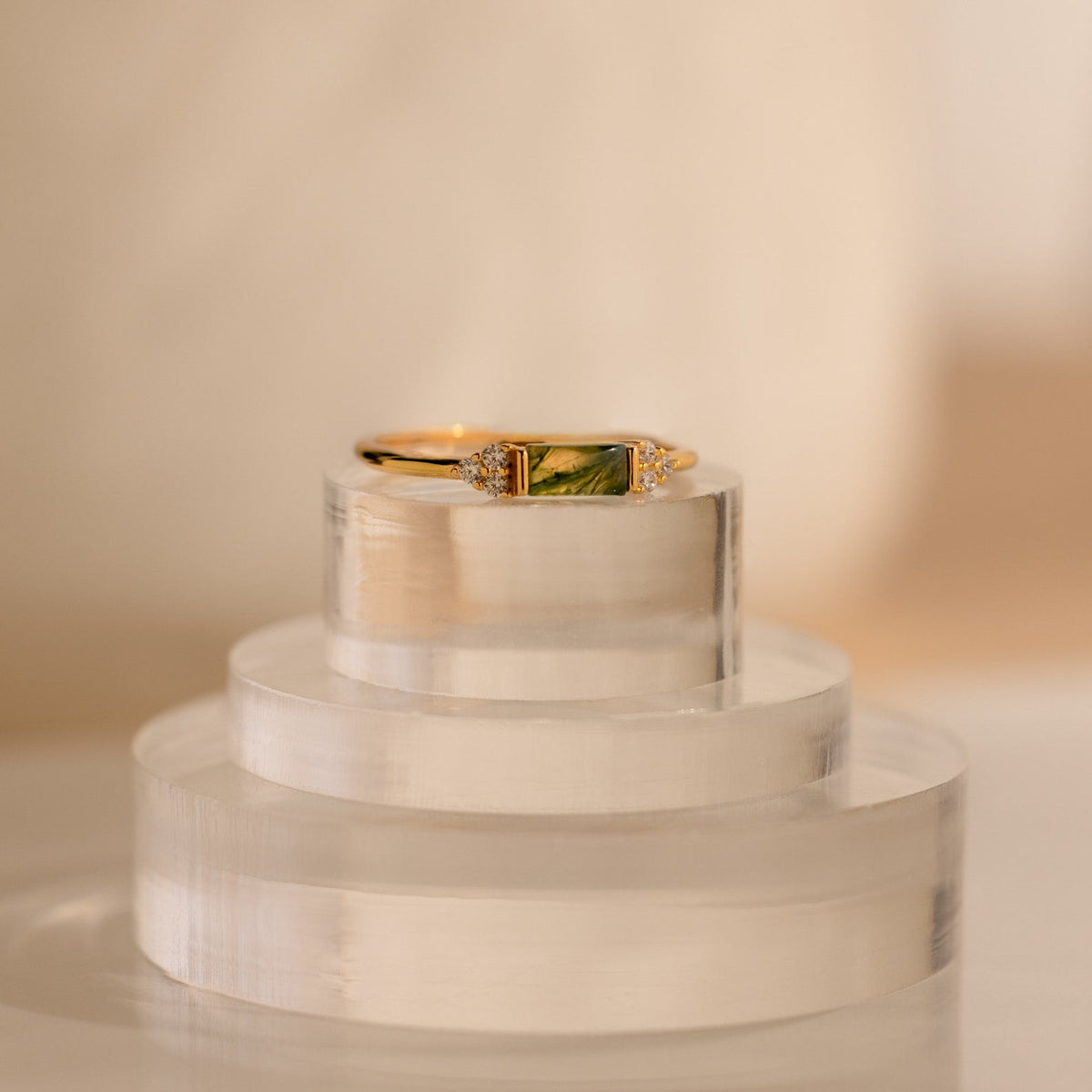 Agate baguette ring