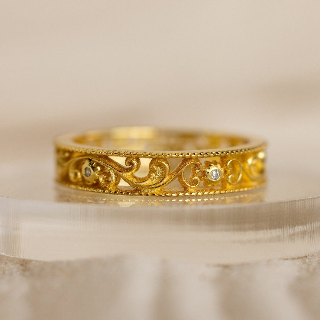 Filigree flower ring