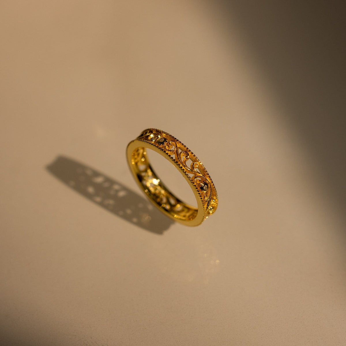Filigree flower ring