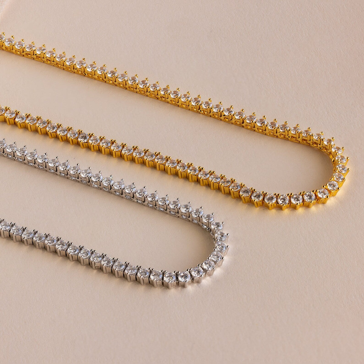 3 prong tennis necklace