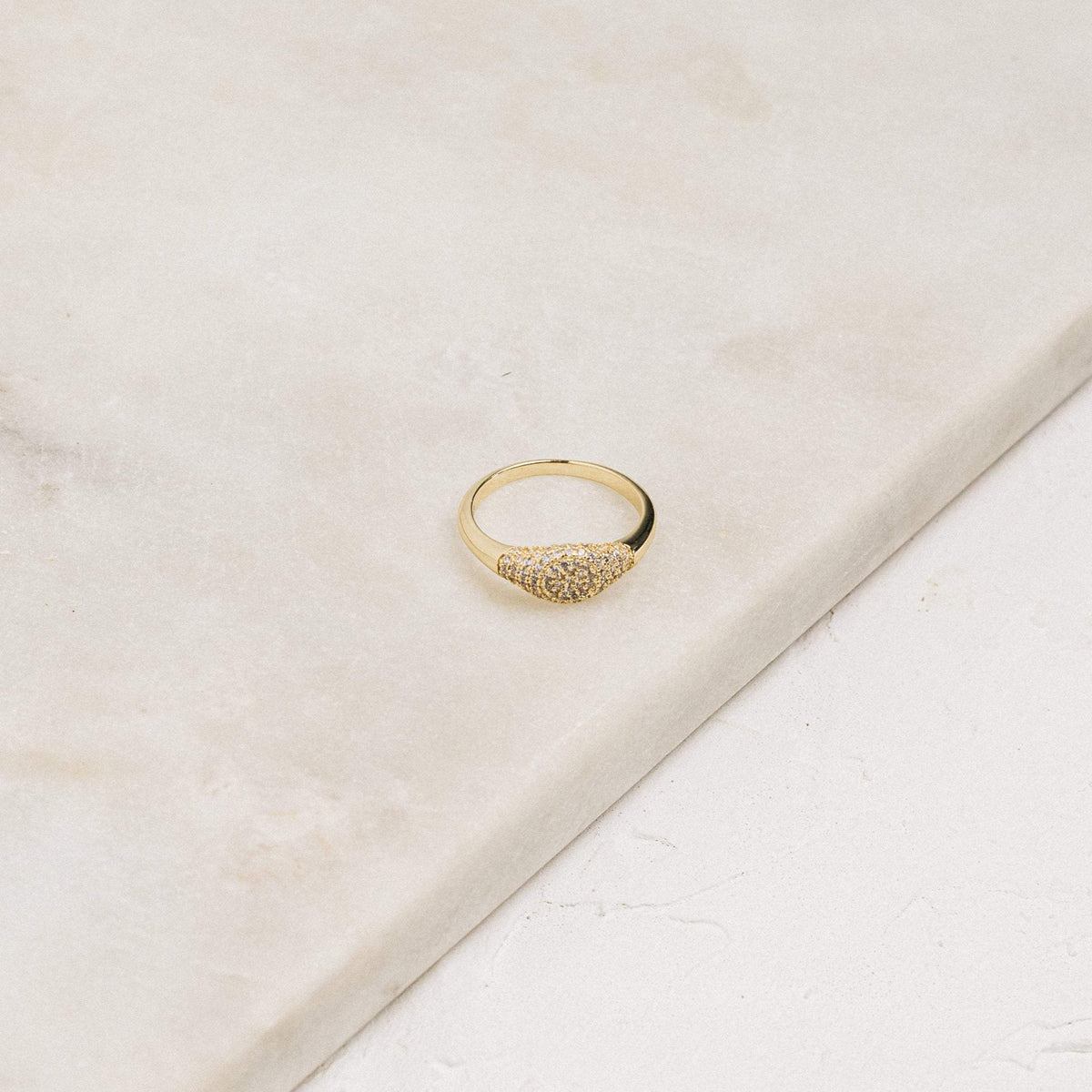 Pave signet ring