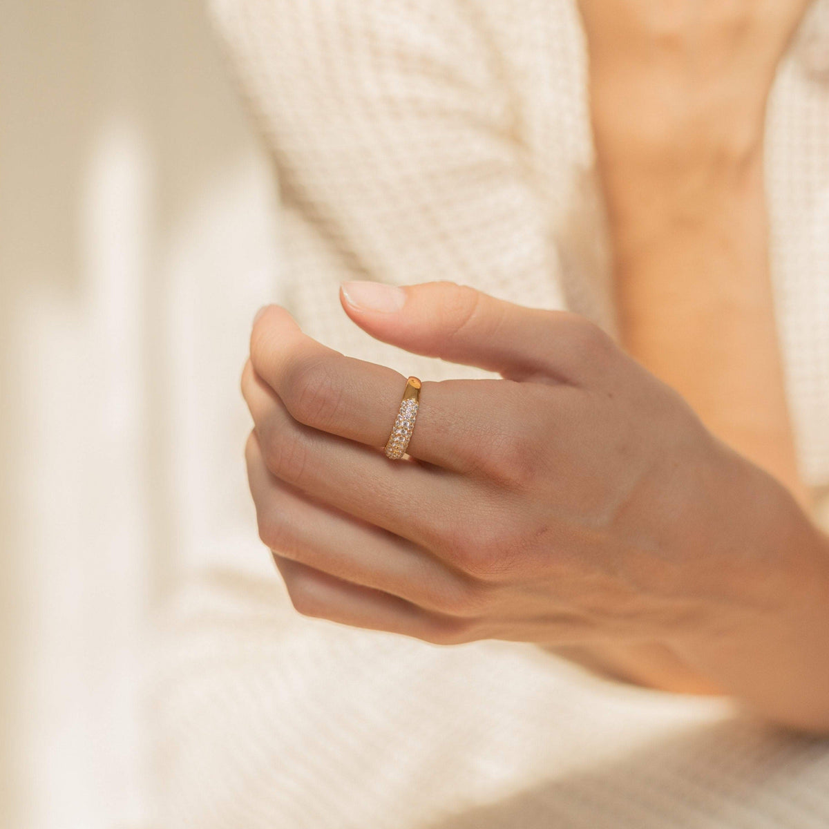 Pave dome ring