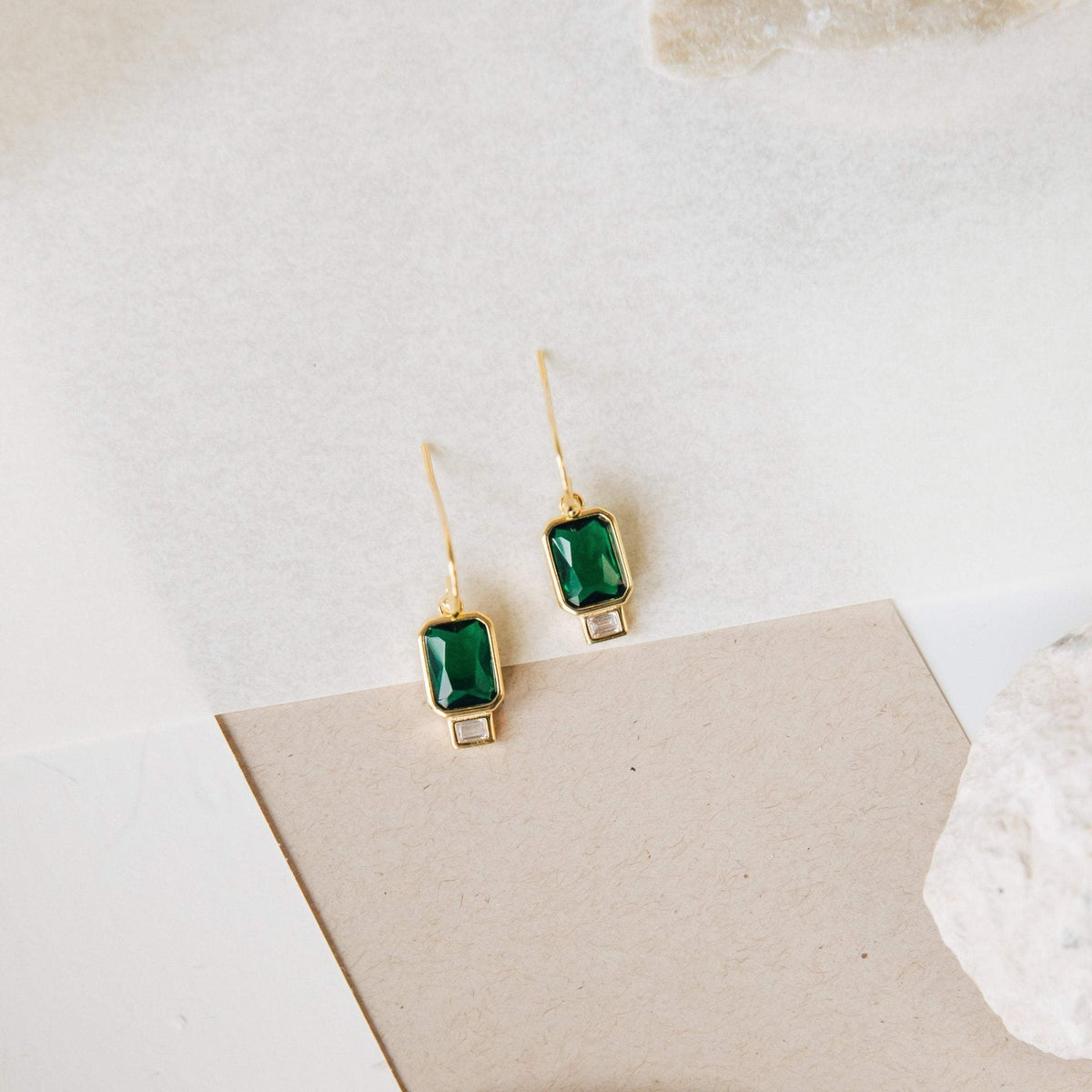 Emerald drop earrings