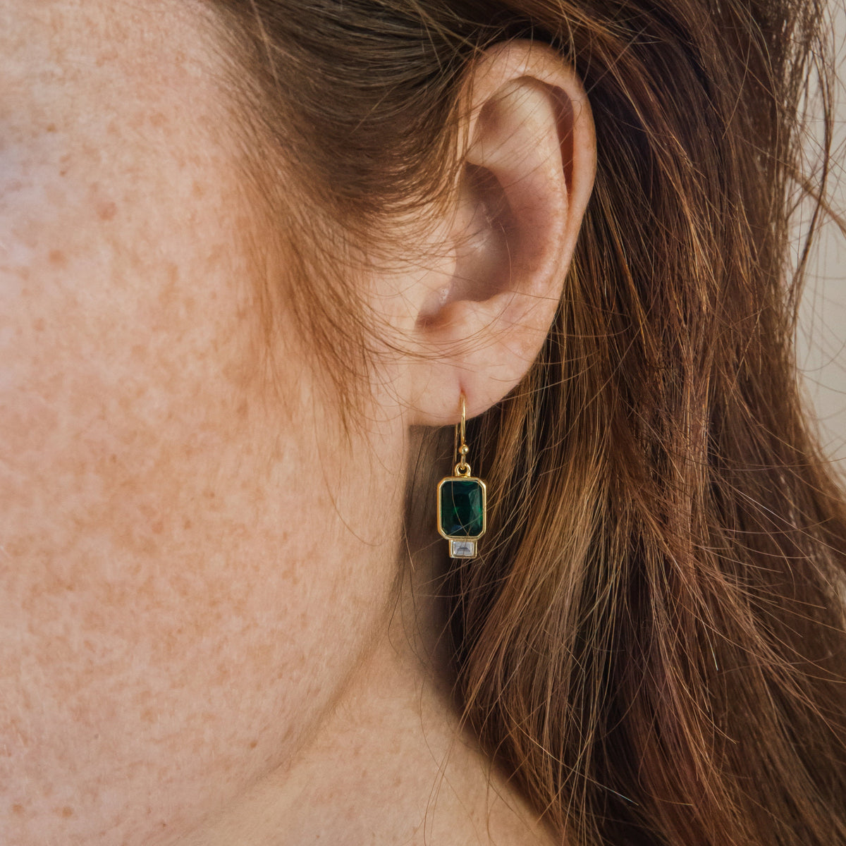 Emerald drop earrings