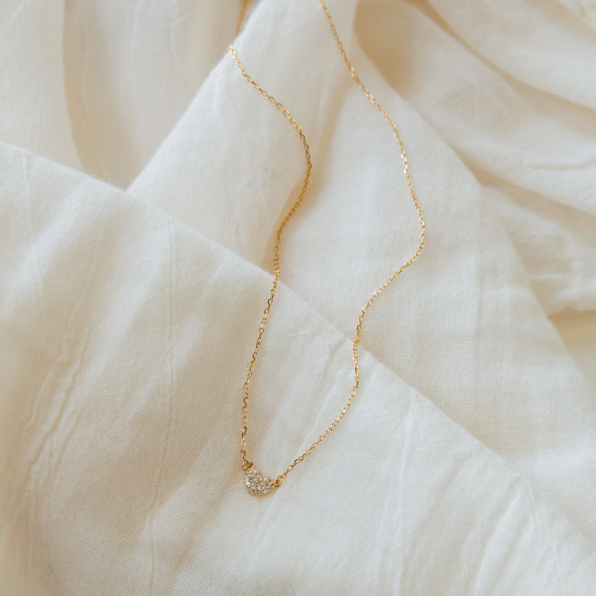 Pave heart necklace