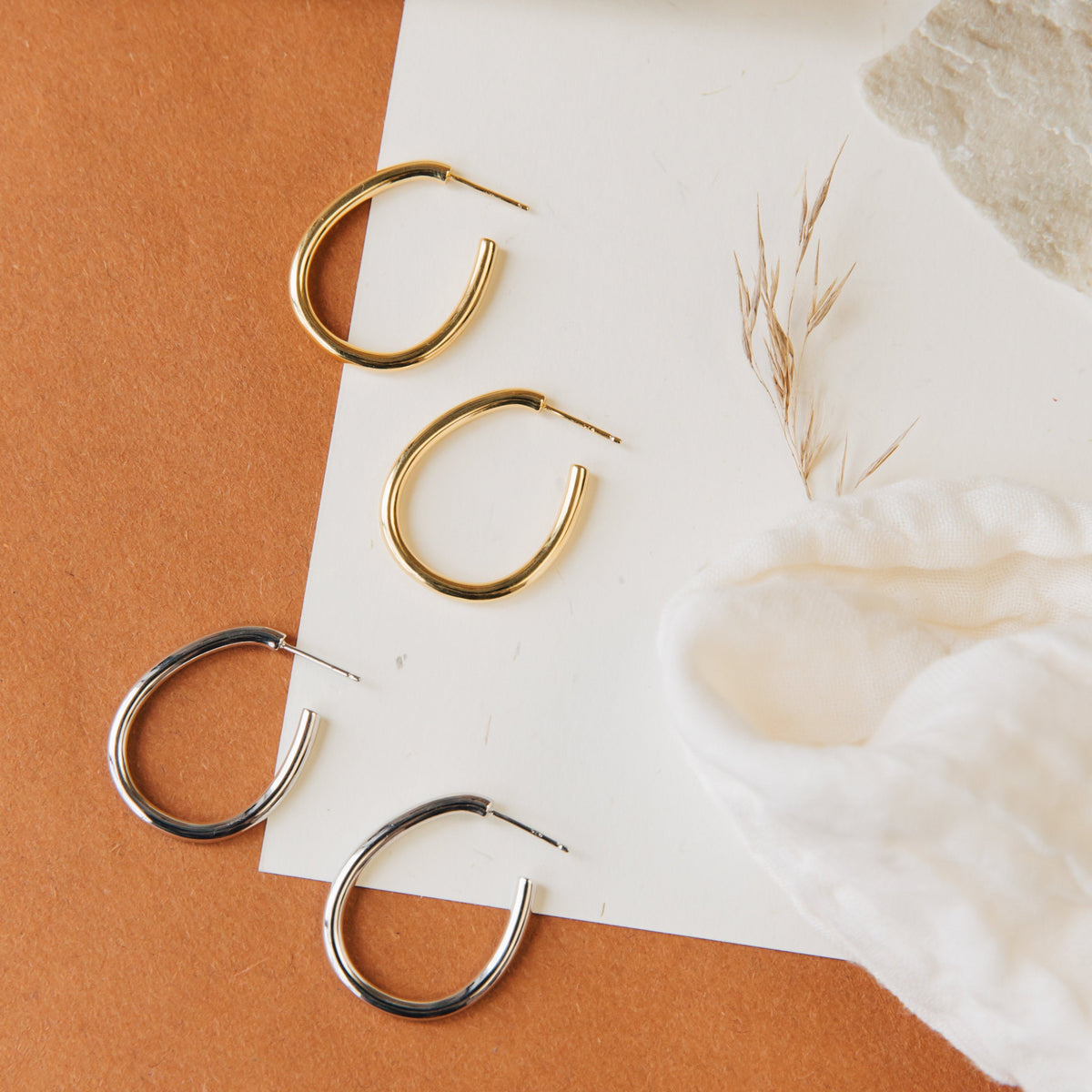 Anine oval hoops