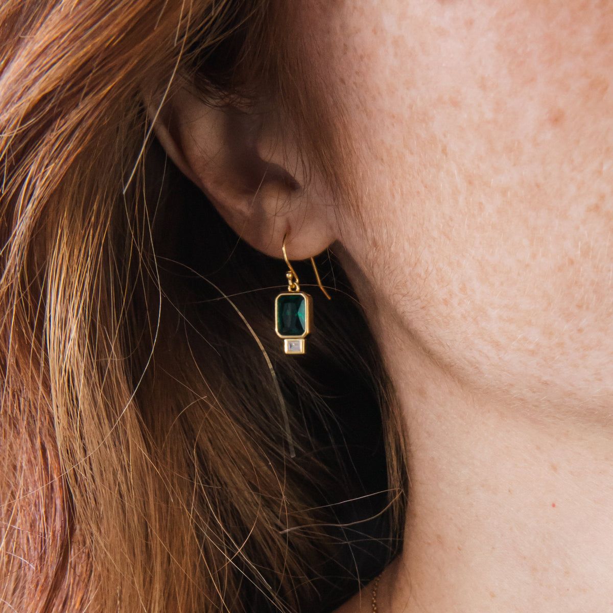 Emerald drop earrings