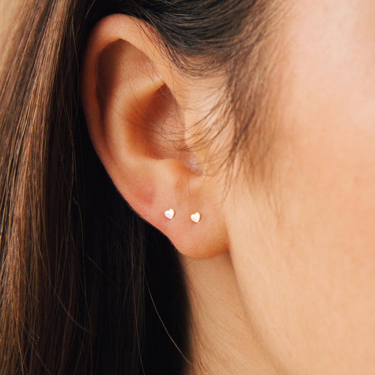 Tiny heart flat back studs