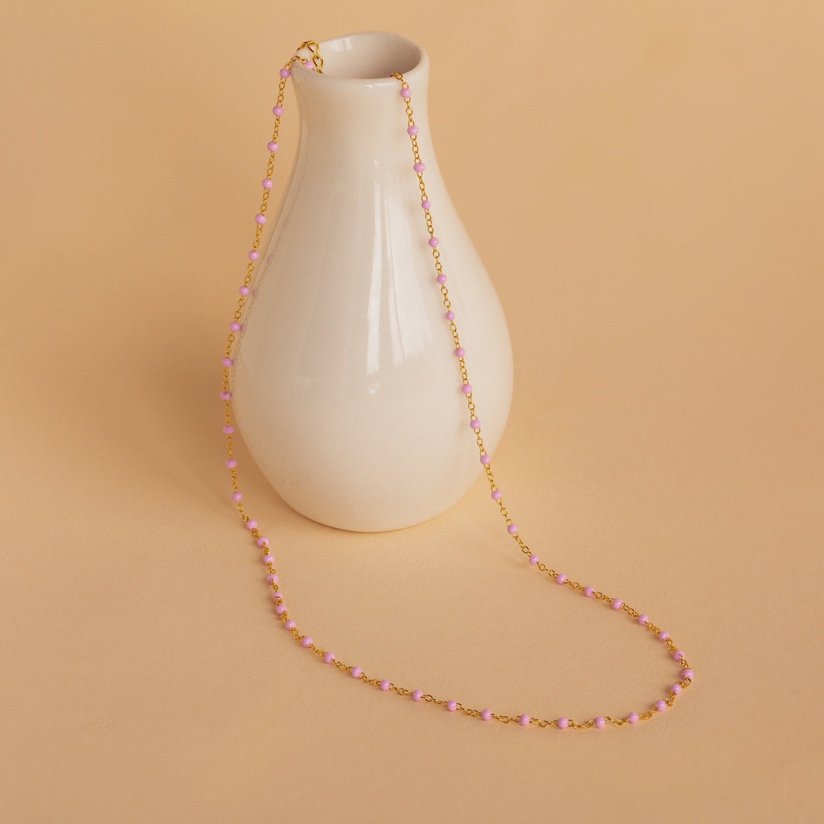 Pink station necklace