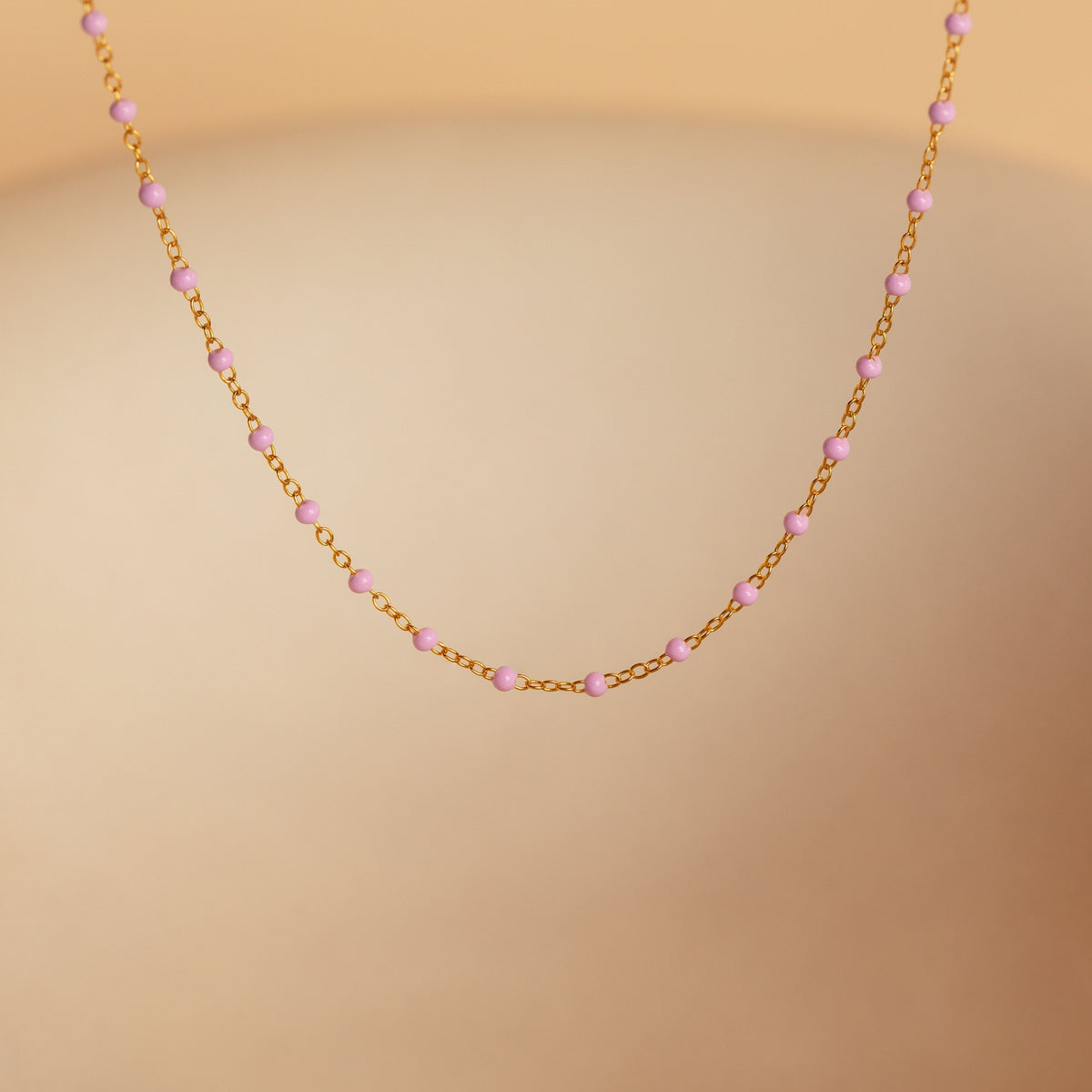 Pink station necklace