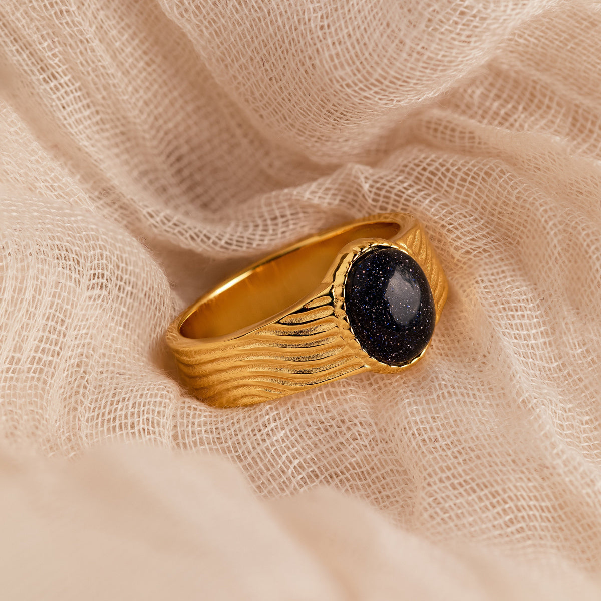 Celestial black signet ring