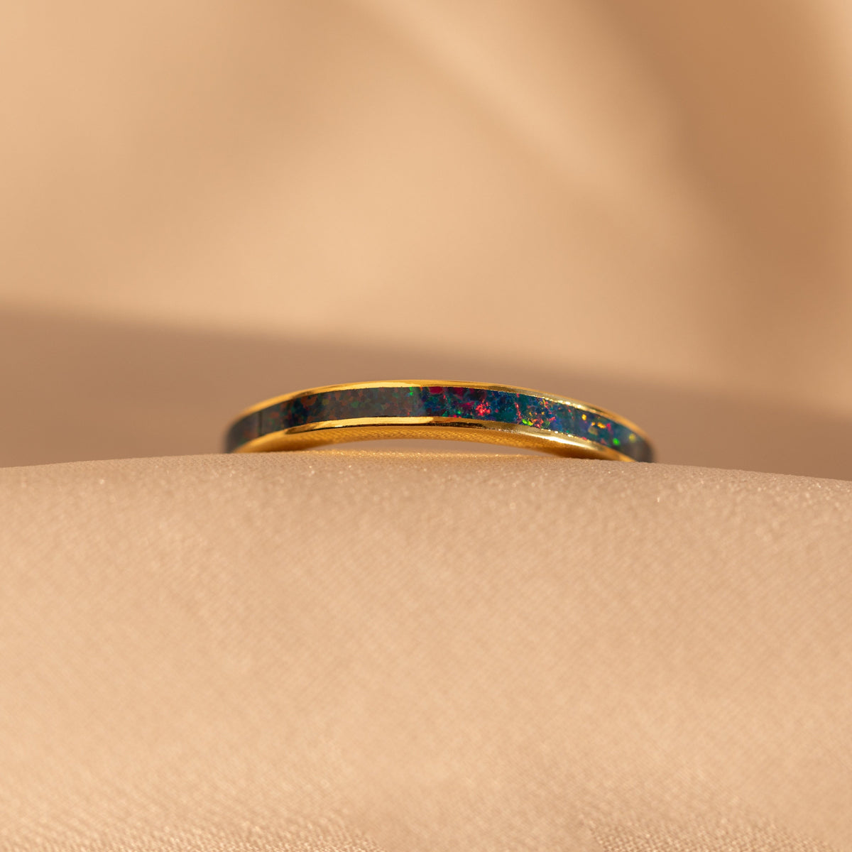 Indigo opal inlay band