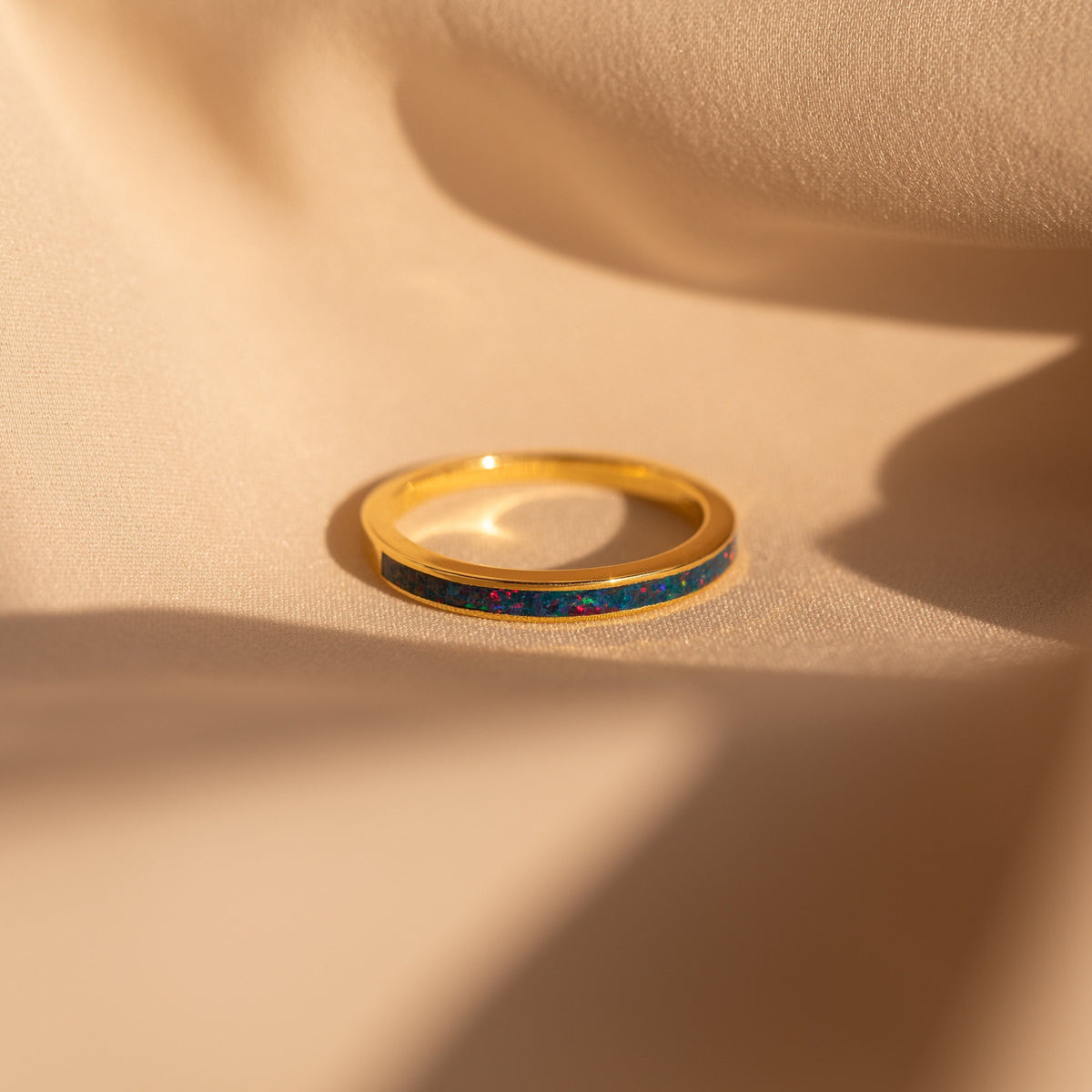 Indigo opal inlay band